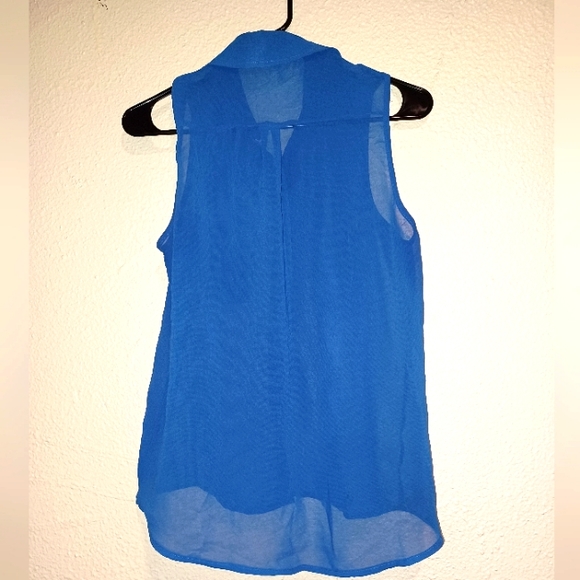 Blue Sheer Sleeveless Camisole - Picture 7 of 7